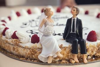 Marriage Records with cake